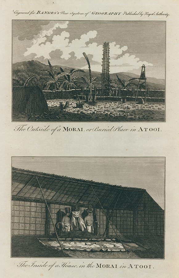USA, Hawaii, Morai, or Burial Place (2 views), 1788