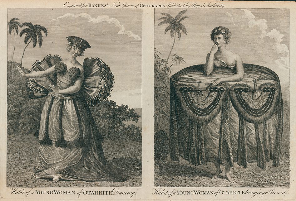 Tahiti, Dancing Girl and woman Bringing a Present, 1788
