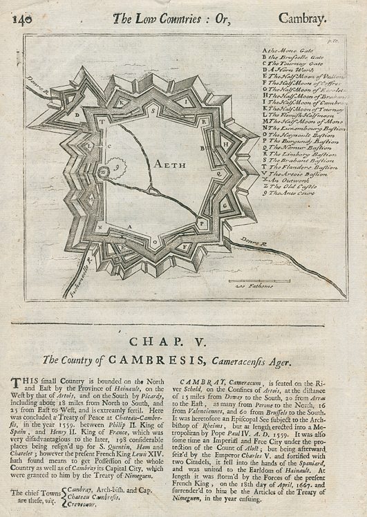 Belgium, Ath, plan of defenses (Nine Years' War), c1701