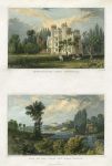 Devon, Buckfastleigh Abbey & River Exe near Exeter, 2 views, 1832