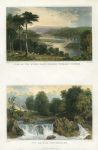 Devon, River Dart near Totnes & Ivy Bridge, 2 views, 1832