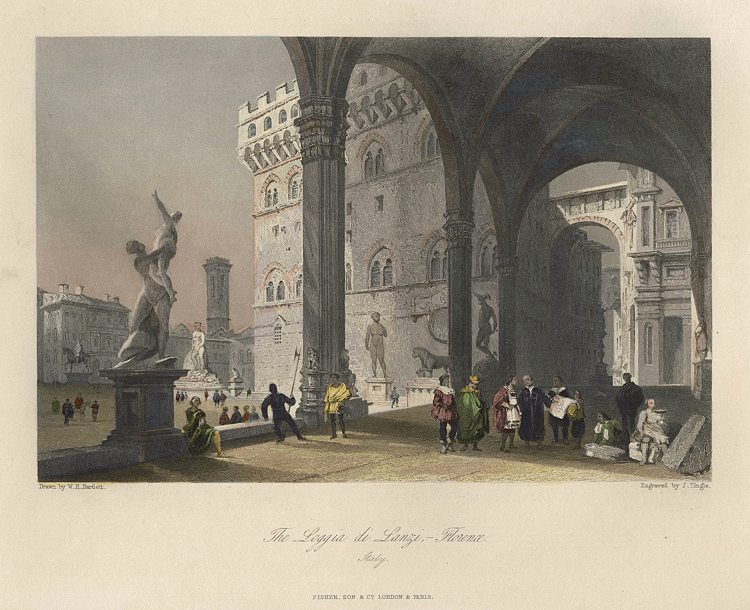 Italy, Florence, Loggia di Lanzi, 1841