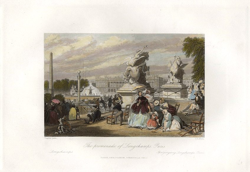 France, Paris, Promenade of Longchamps, 1840