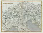 North Italy & The Alps map, 1820