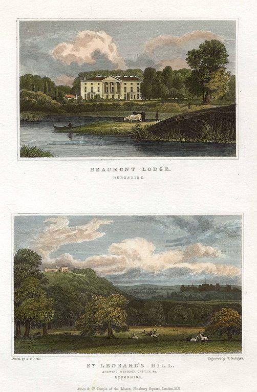 Berkshire, Beaumont Lodge & St.Leonard's Hill, 1829