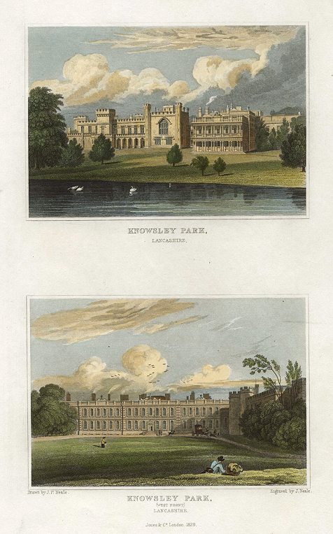 Lancashire, Knowsley Park (2 views), 1829
