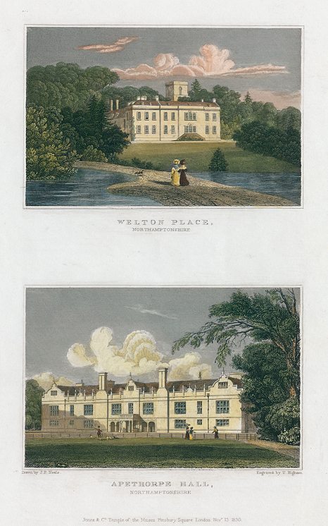 Northamptonshire, Welton Place & Apethorpe Hall, 1829