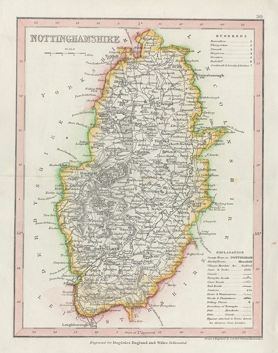 Nottinghamshire map, 1848