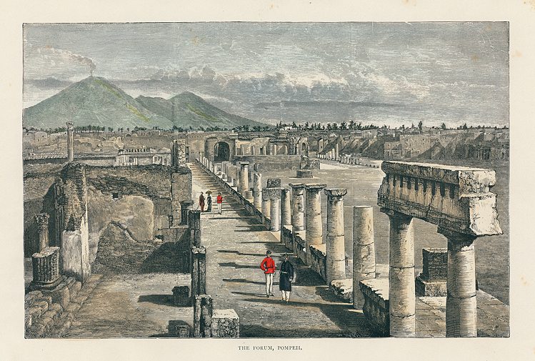 Italy, the Forum in Pompeii, about 1880