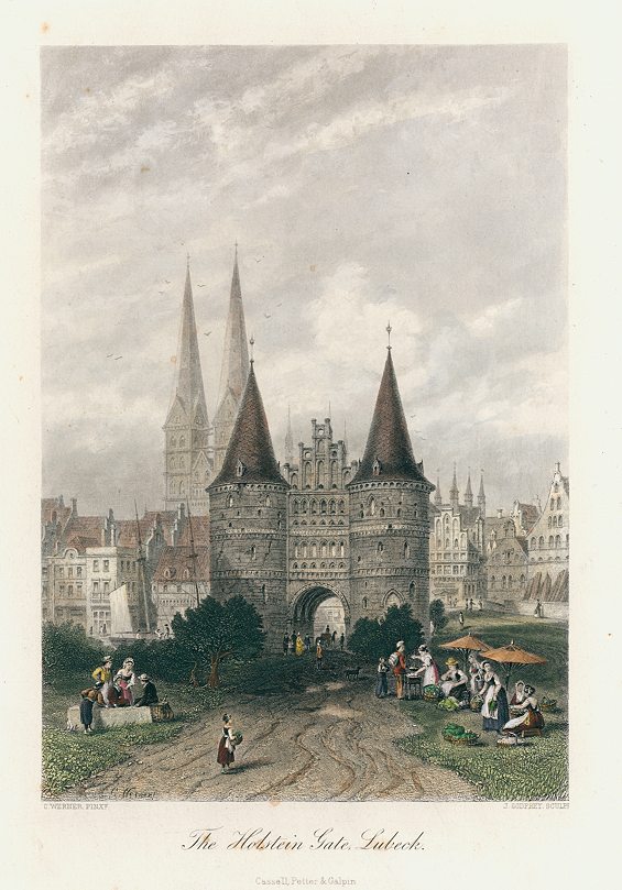Germany, Lubeck, Holstein Gate, 1875
