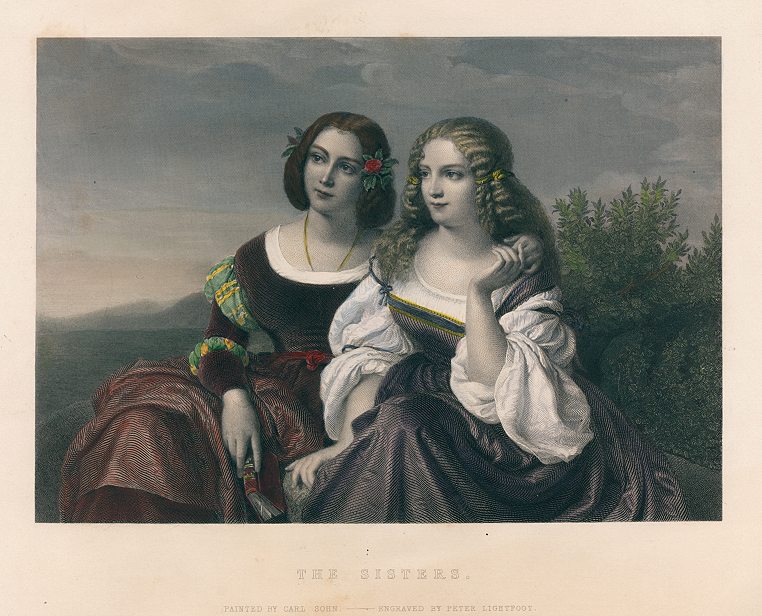 The Sisters, after Carl Sohn, about 1860