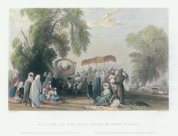 Turkey, Musicians at the Asian Valley of Sweet Waters, 1838