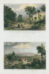 Devon, Exeter, House of Correction & Exeter view, 2 views, 1832