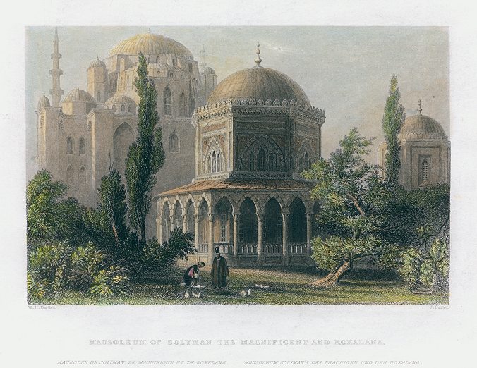 Turkey, Istanbul, Mausoleum of Solyman the Magnificent and Roxalana, 1838