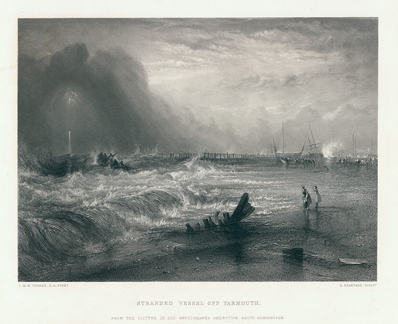 Stranded Vessel off Yarmouth, after Turner, 1863