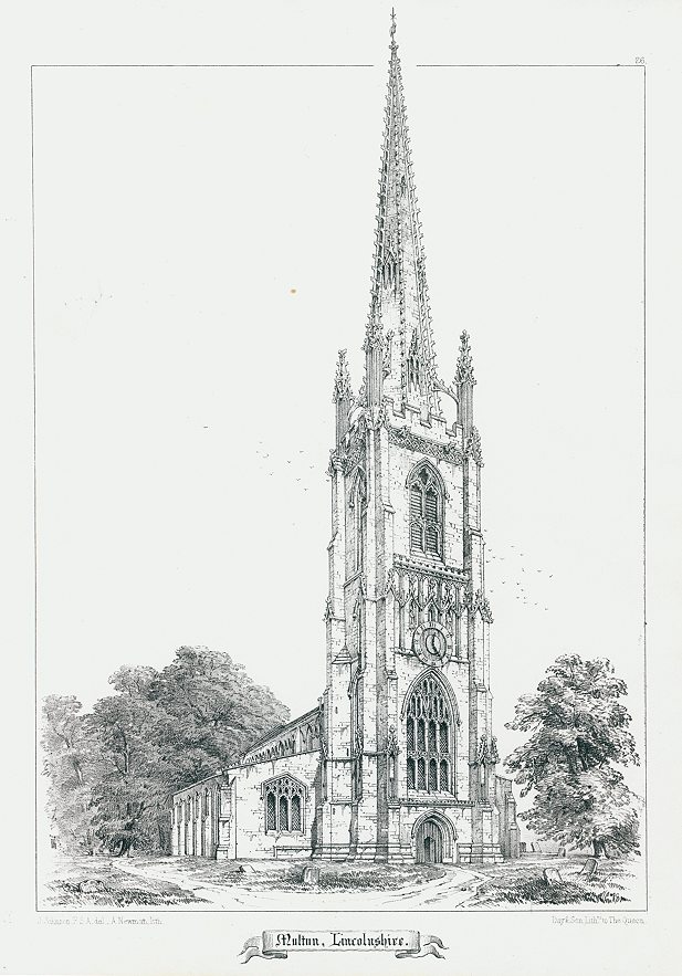 Lincolnshire, Moultun Church, 1858