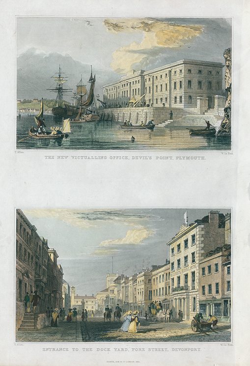 Devon, Plymouth & Devonport, 2 views, 1832