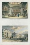 Devon, Plymouth, Library & Royal Union Baths, 2 views, 1832