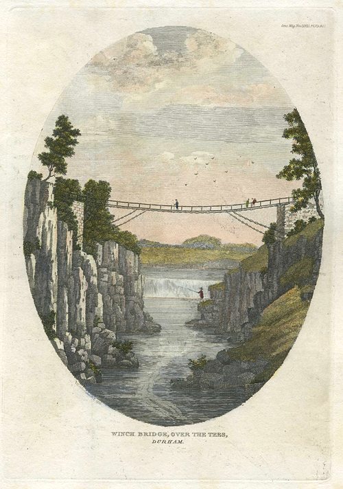 Durham, Winch Bridge over the Tees, 1823