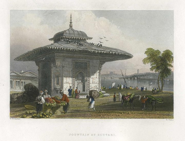 Turkey, Istanbul, Fountain at Scutari, 1838