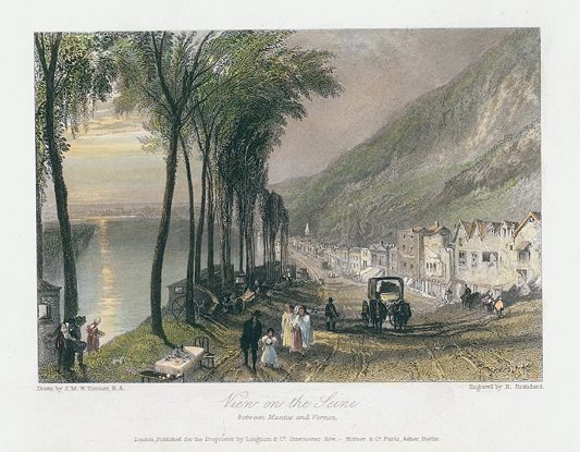 France, between Mantes and Vernon, on the Seine, after Turner, 1835