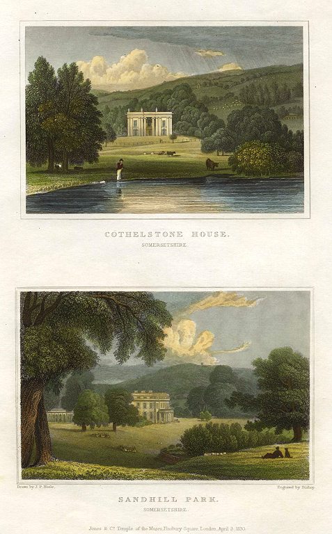 Somersetshire, Cothelstone House & Sandhill Park, (2 views), 1834