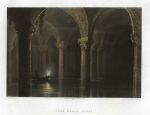 Turkey, Constantinople, Basilica Cistern (Yerebatan Sarayi), 1838