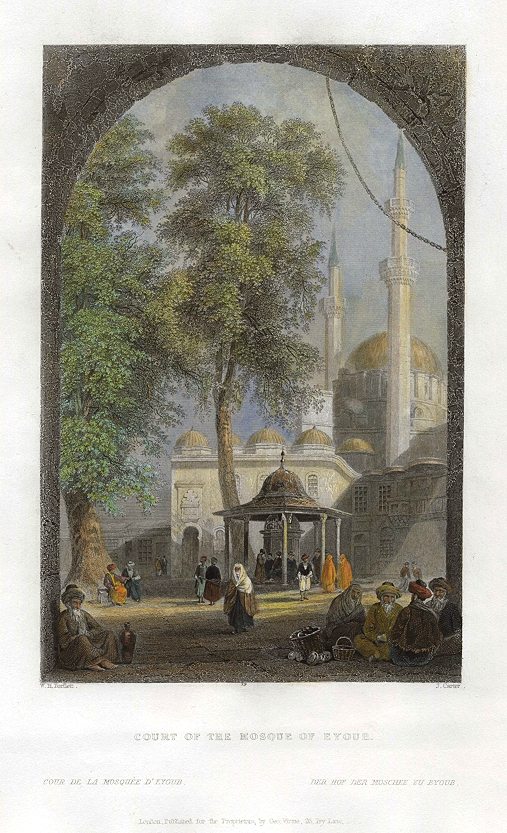 Turkey, Istanbul, Court of the Mosque of Eyoub, 1838