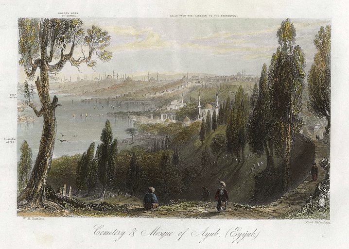 Turkey, Istanbul, Cemetery & Mosque of Ayub, 1838