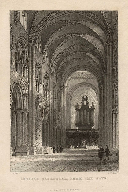 Durham Cathedral interior, 1832