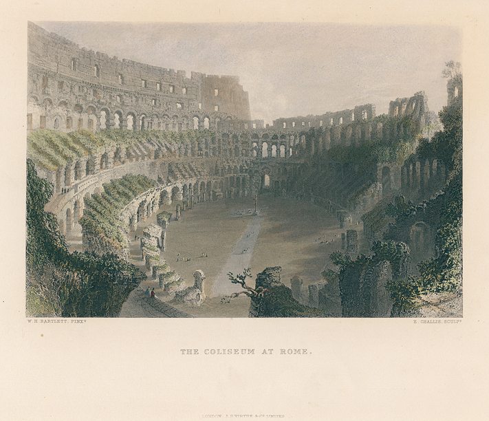 Italy, Rome, The Coliseum after Bartlett, 1846