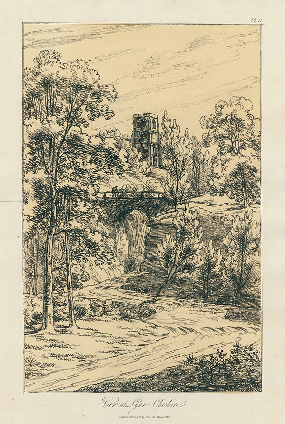 Cheshire, View at Lynn, John Wood etching, 1823