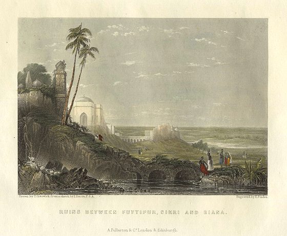 India, Ruins between Futtipoor, Sikri & Biana, 1856