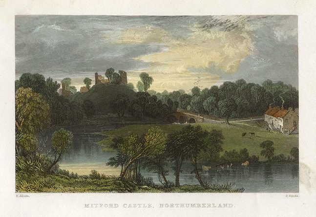 Northumberland, Mitford Castle, 1833