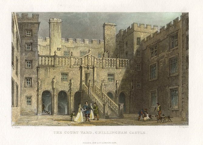 Northumberland, Chillingham Castle Courtyard, 1833