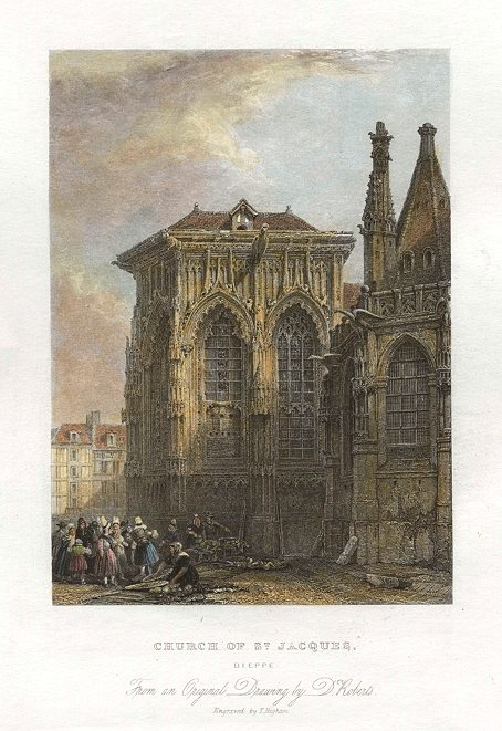 France, Dieppe, Church of St.Jacques, 1837