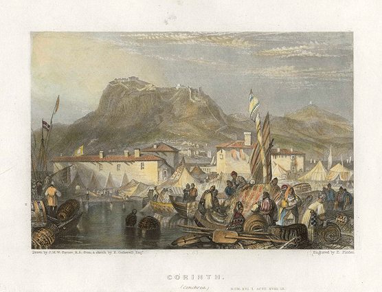 Greece, Corinth - Port of Kenkries, 1836