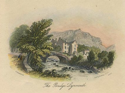 Devon, The Bridge, Lynmouth, c1855