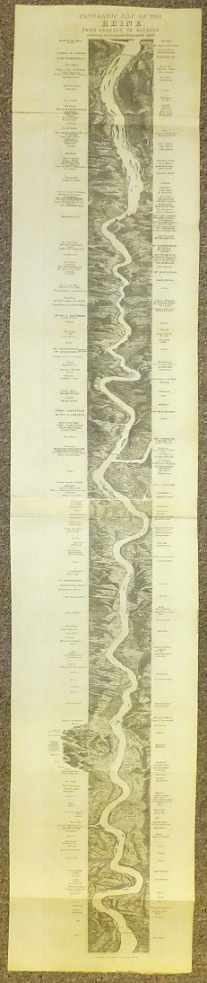 Germany, Panoramic map of the Rhine, Tombleson, 1835