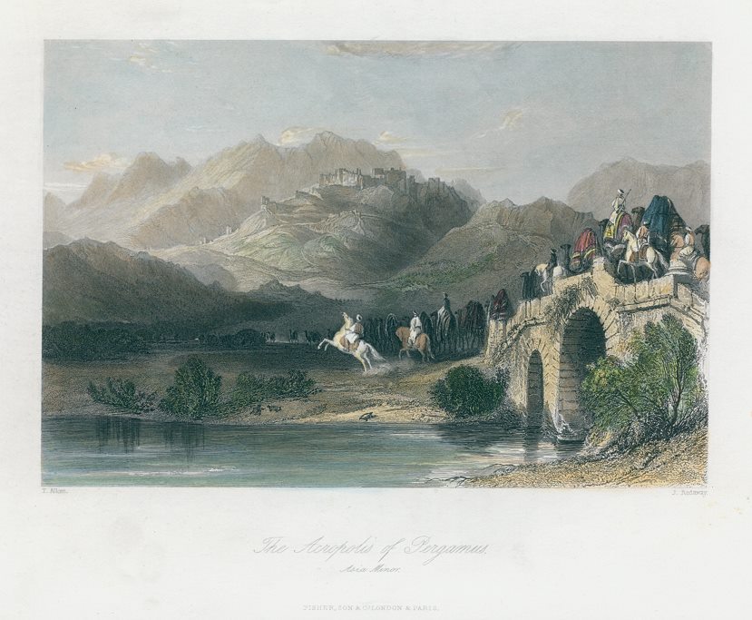 Turkey, Acropolis of Pergamus. Asia Minor, 1838