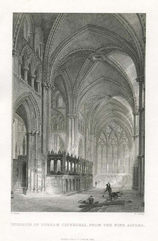 Durham Cathedral, interior, 1832