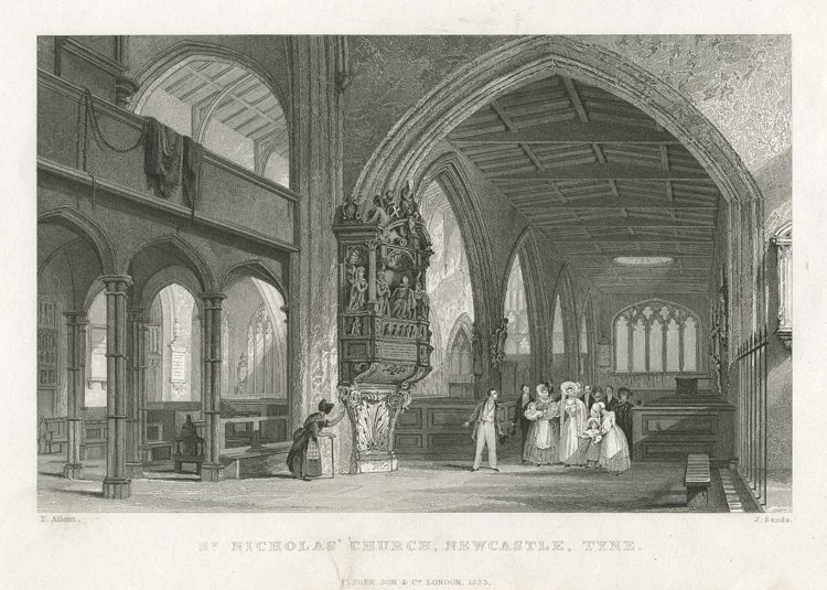 Newcastle, St.Nicholas Church interior, 1832