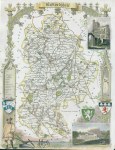 Bedfordshire, Moule county map, 1850