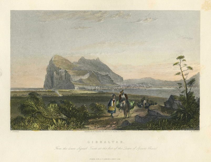 Gibraltar from the lower Signal Tower, 1840