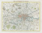 London and environs, Moule map, 1850