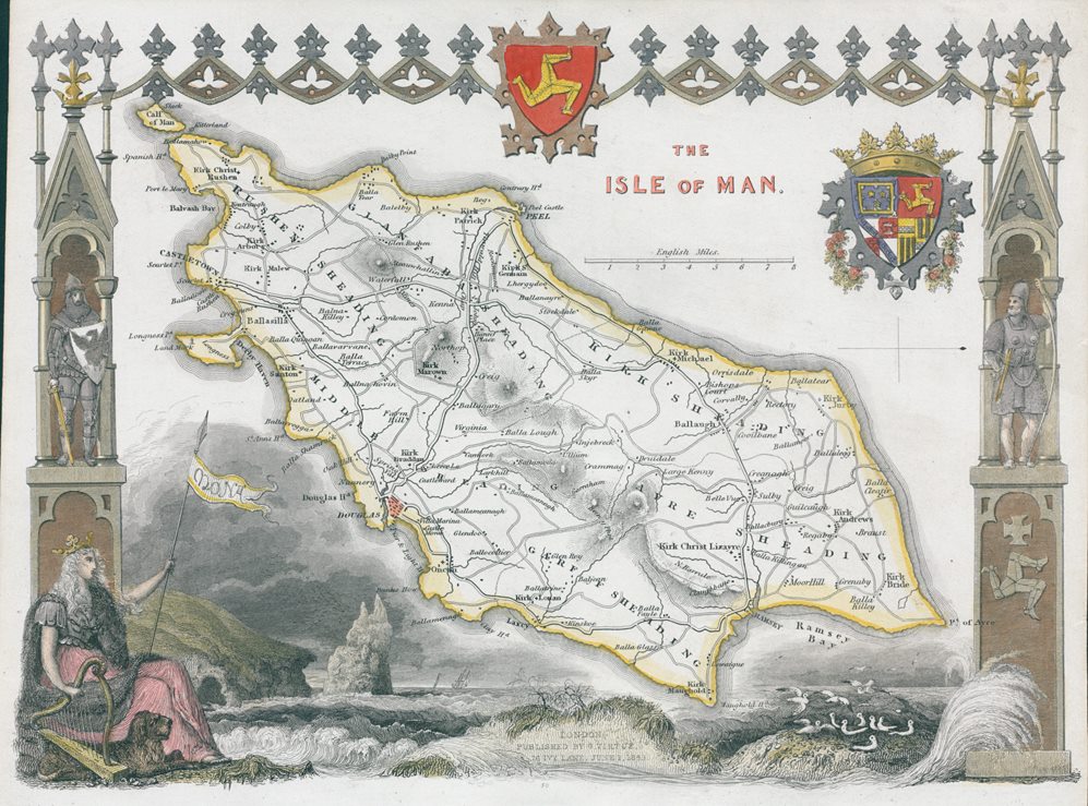 Isle of Man, Moule map, 1850