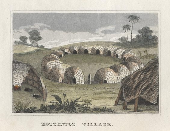 Africa, Hottentot Village, 1841
