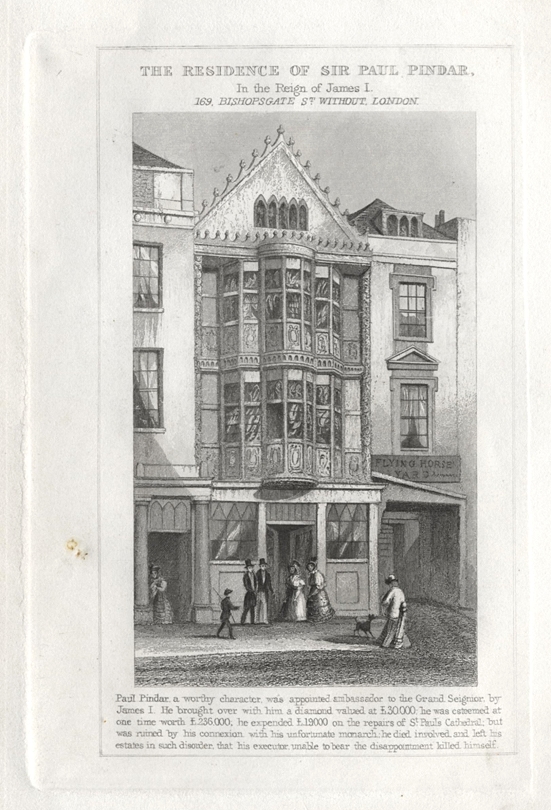 London, Paul Pindar's House, Bishopsgate Street, 1845