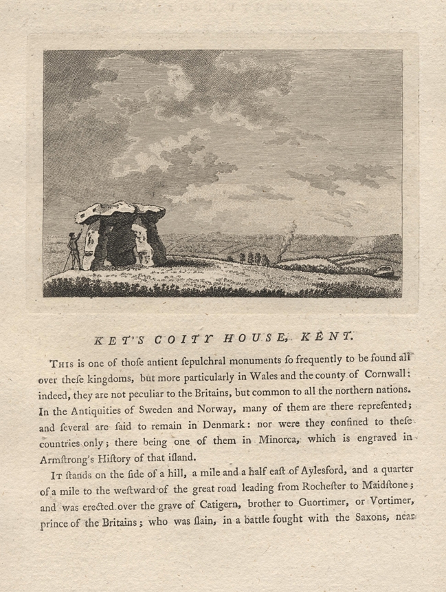 Kent, Kit's Coty House (remains of Neolithic long barrow), 1786
