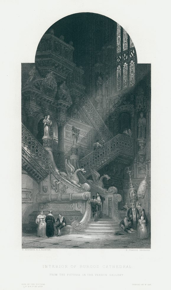 Spain, Burgos Cathedral interior, 1849